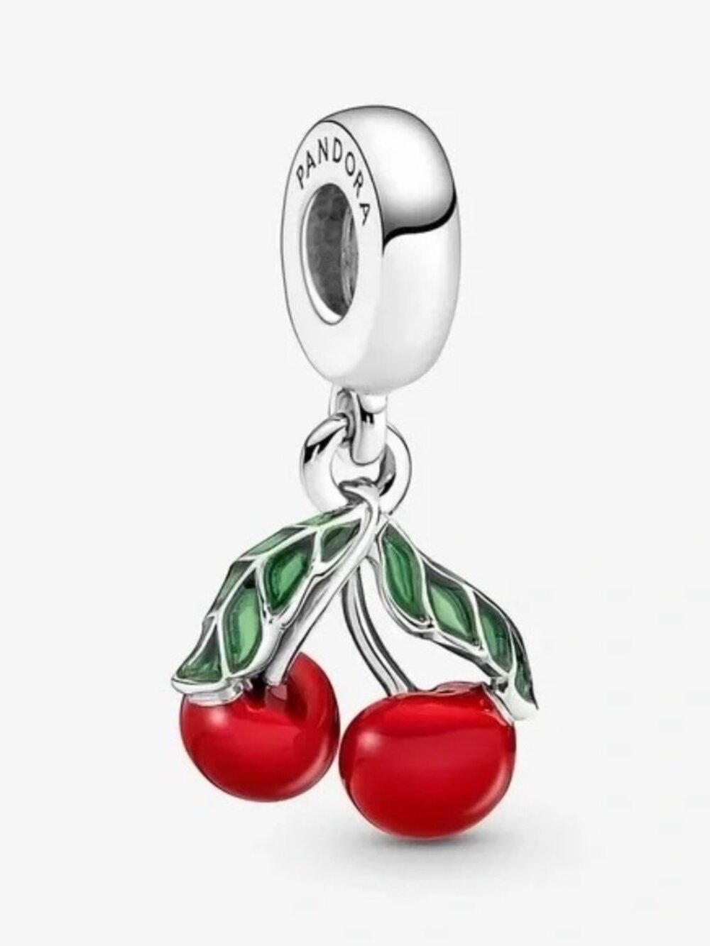 Pandora Cherry Charm in Red and Green
